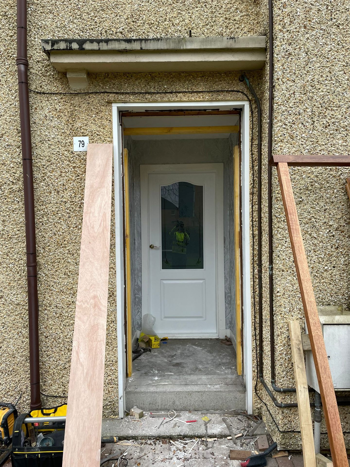 New doorway opening formed during a full house renovation in Glasgow